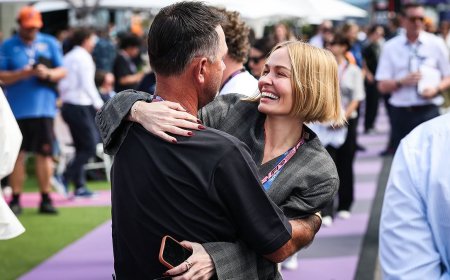 Lara Worthington has an emotional reunion with cricket star Ricky Ponting after becoming best friends with his wife while dating Michael Clarke