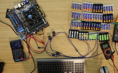 Enthusiast rebuilds AA-battery-powered PC, sextuples run time to 30 minutes with 64 batteries — uses three voltage regulators in parallel to achieve stability, runs computer for over 30 minutes on 64 AA cells