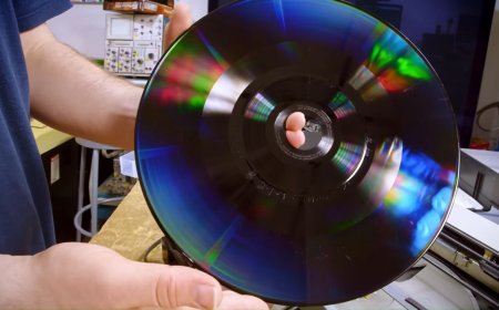 Microscopes can clearly see the video on the surface of a LaserDisc, discovers Techtuber — a 12-inch vinyl-like disc that stores SD analog video