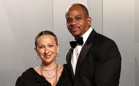 Tobey Maguire's ex Jennifer Meyer, 48, proudly shows off baby bump with fiance Geoffrey Ogunlesi at Vanity Fair Oscar Party