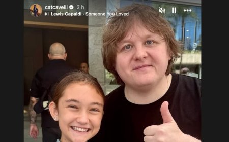 Jude Law's ex thanks Lewis Capaldi for his 'kindness' as he poses for sweet snap with her daughter, 11, after Chappell Roan left the young music fan 'in tears and used security guard to threaten her'
