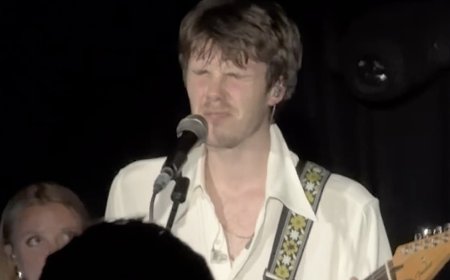 Cruz Beckham chokes back tears while performing new single 'inspired by brother Brooklyn's estrangement' in front of emotional brother Romeo and parents David and Victoria and at London show