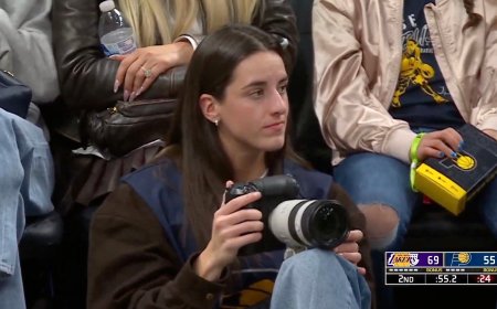 Caitlin Clark Picks up the Camera and Captures LeBron James at NBA Game