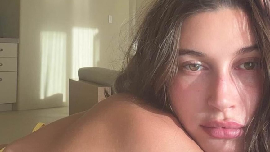 Hailey Bieber puts on a cheeky display in a thong bikini after revealing the secret to her incredible figure