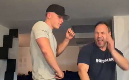 Stephen Graham shows off his moves and close bond with rarely-seen son Alfie, 19, in hilarious dance video