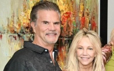 Heather Locklear, 64, and Lorenzo Lamas, 68, spark dating rumors after the 90s icons were seen getting 'touchy feely' during Vegas date