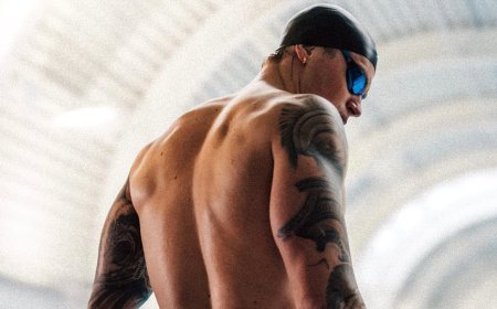 Shirtless Adam Peaty shows off his muscular physique as he models for Speedo while family feud rumbles on