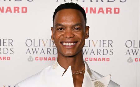Johannes Radebe channels Kinky Boots' Lola with red false nails at the Olivier Awards amid Strictly bloodbath
