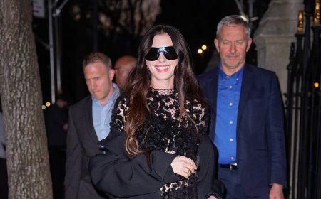 Anne Hathaway unveils an uncharacteristically daring new look as she flashes her underwear in a racy see-through dress