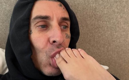 Travis Barker is skewered by fans over 'gross' toe-sucking tribute for wife Kourtney Kardashian's 47th birthday