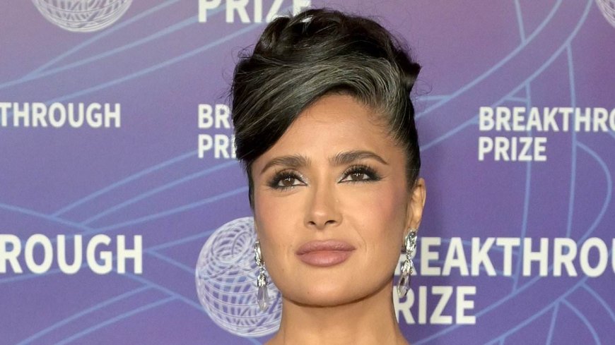 Salma Hayek is a dazzling bombshell in black lace gown with glam Gigi Hadid and Anne Hathaway at Breakthrough Prize Ceremony