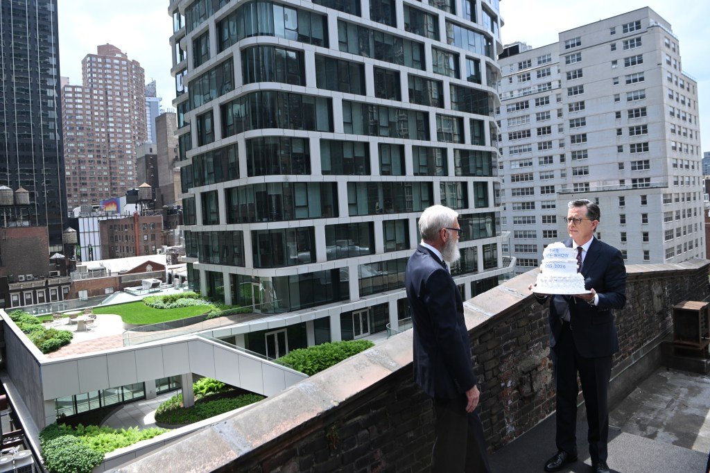 David Letterman Joins Stephen Colbert To Toss Furniture Off Roof, Bid CBS Farewell: “In The Words Of The Great Ed Murrow, Good Night And Good Luck, Motherf*ckers!”