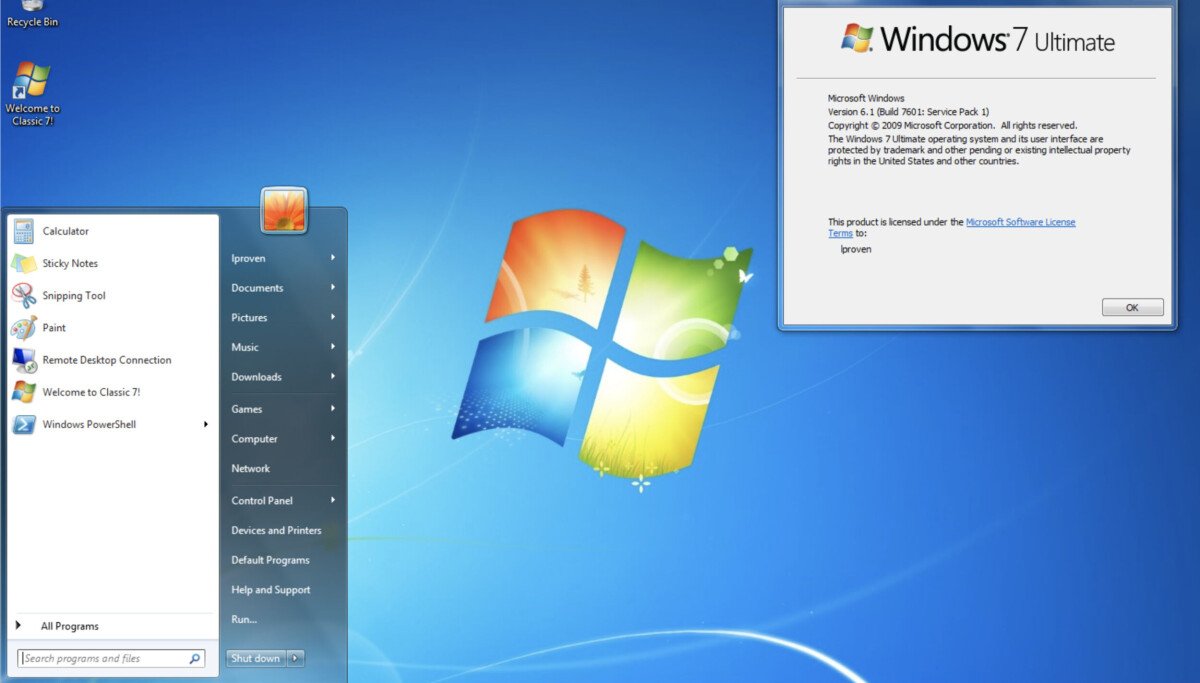 Classic 7 is Windows 10 LTSC cosplaying as Windows 7