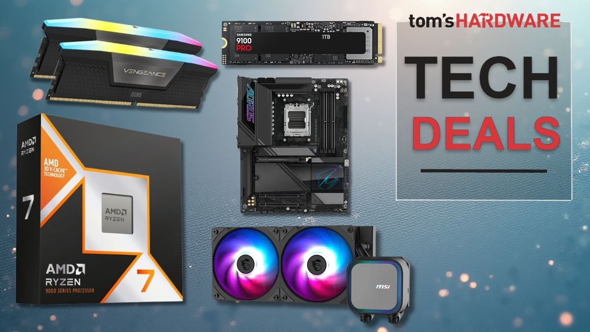 2TB Samsung 9100 Pro SSD and 32GB of Corsair Vengeance RAM is just $363 in this staggering Newegg 9850X3D bundle — $558 off this $1,200 AM5 haul includes an X870E motherboard and a cooler