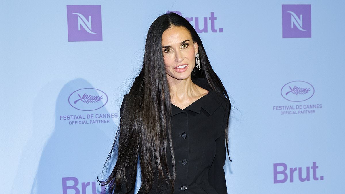 Demi Moore, 63, ditches the glamorous gowns for a stylish co-ord as she attends her THIRD event of the night at the 79th Cannes Film Festival