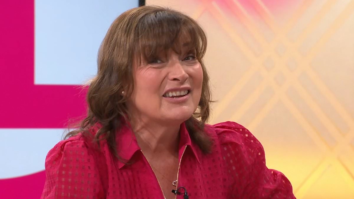 Lorraine Kelly takes a cheeky swipe at Simon Cowell as she mocks his changing appearance over the years