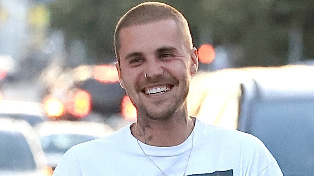 Justin Bieber's face says it all as he and wife Hailey step out in LA after playing 'matchmaker' to Kendall Jenner and Jacob Elordi