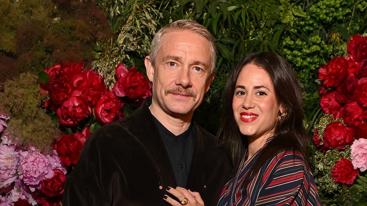 Martin Freeman, 54, enjoys rare outing with girlfriend Rachel Mariam, 31, at pre-BAFTA TV Awards bash - after ex Amanda Abbington's legal victory