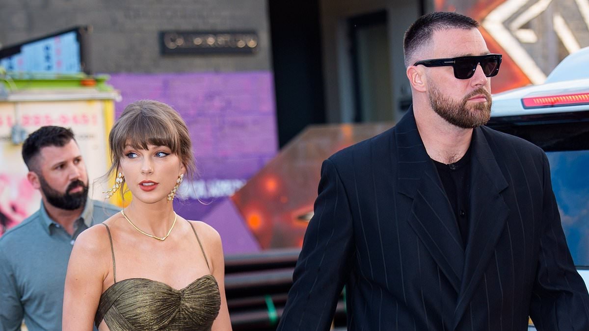Taylor Swift dazzles in glittering gown as she and Travis Kelce steal the spotlight at friend's wedding in NYC