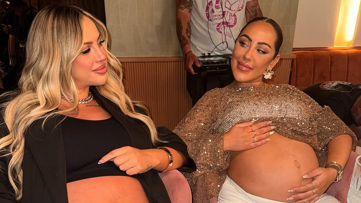 Pregnant Geordie Shore stars Holly Hagan and Sophie Kasaei cradle their bumps in sweet snaps and reveal their babies are due one week apart