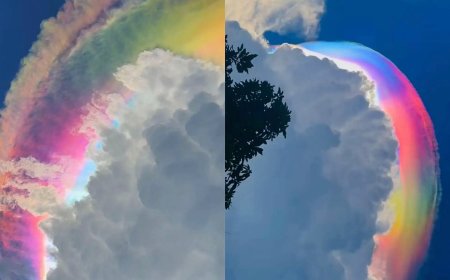Magnficient Iridescent Cloud Appears Over Indonesia and Stops Traffic