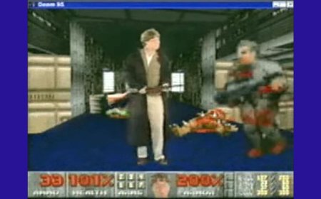 Bill Gates once starred in a bizarre Doom promo to push Windows 95 back in 1993 — tech mogul wore a trench coat, wielded a shotgun, and shot a demon, saying 'Who do you want to execute today?'