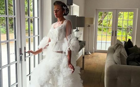 Proud mother Paris Fury reveals Venezuela's wedding morning look including dramatic tulle robe as she tells her 'you looked beautiful'