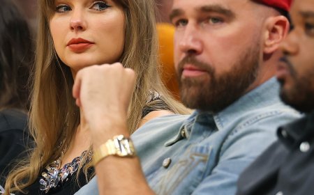 Taylor Swift and Travis Kelce Enjoy PDA-Filled Courtside Date Night