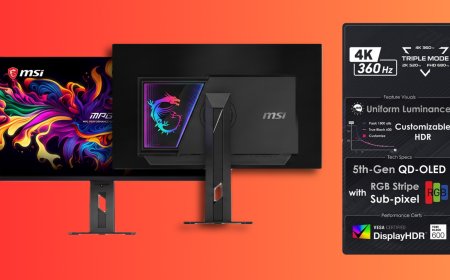 MSI's new 32-inch OLED monitor can switch between 4K 360 Hz, 1440p 520 Hz, and 1080p 680 Hz — featuring a 'Penta Tandem' QD-OLED panel with RGB stripe subpixels