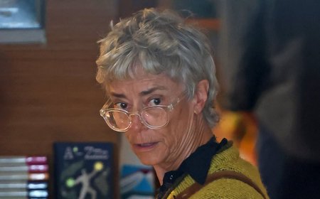 Rare sighting of former sex siren Rachel Ward as she holds a very telling book after lashing back at online firestorm over her grey hair