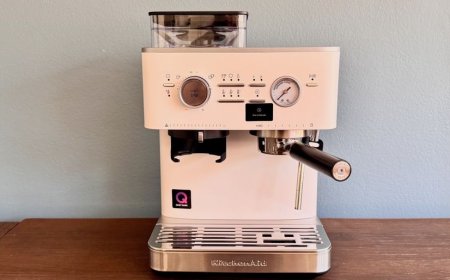 The KitchenAid Semi-Automatic Espresso Machine is excellent — and now I think all manual machines should feature flat-bottomed porta filters