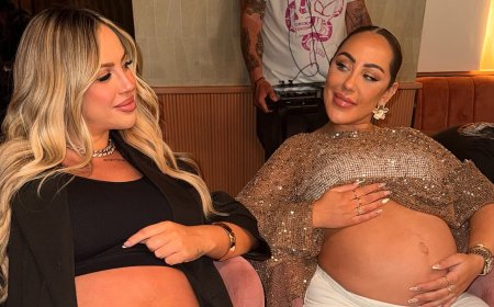 Pregnant Geordie Shore stars Holly Hagan and Sophie Kasaei cradle their bumps in sweet snaps and reveal their babies are due one week apart