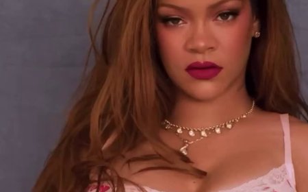 Rihanna sizzles in strawberry-print lingerie as she poses for a daring video to promote her Savage x Fenty underwear line