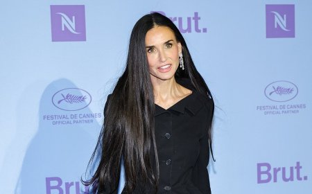 Demi Moore, 63, ditches the glamorous gowns for a stylish co-ord as she attends her THIRD event of the night at the 79th Cannes Film Festival
