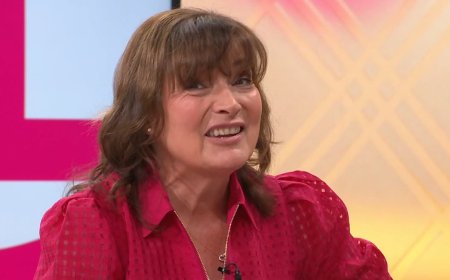 Lorraine Kelly takes a cheeky swipe at Simon Cowell as she mocks his changing appearance over the years
