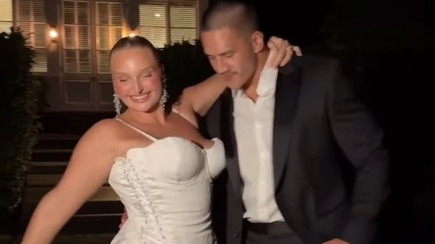 Plus-size model who was criticised for her wedding dress reveals her VERY raunchy reception ensemble