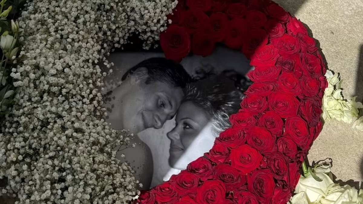 Chloe Lewis says her final goodbye to ex Jake Hall as she tells him 'I will love you forever' and kisses a portrait of the late star while dancing after his 'unconventional' funeral