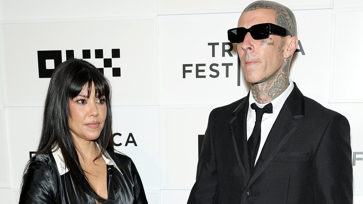 Kourtney Kardashian and Travis Barker walk first red carpet together in more than TWO YEARS as they attend rocker's documentary premiere in NYC