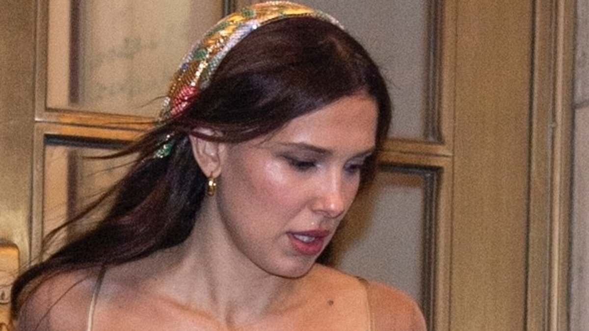 Millie Bobby Brown swaps her gown for a sexy lace co-ord at the Enola Holmes 3 after party with husband Jake Bongiovi as she shares rare comments about her adopted daughter