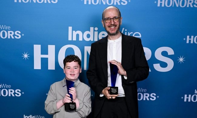 Jack Thorne and David McKenna Accept the Wavelength Award for the ‘Little Old Irish Granny’ in All of Us