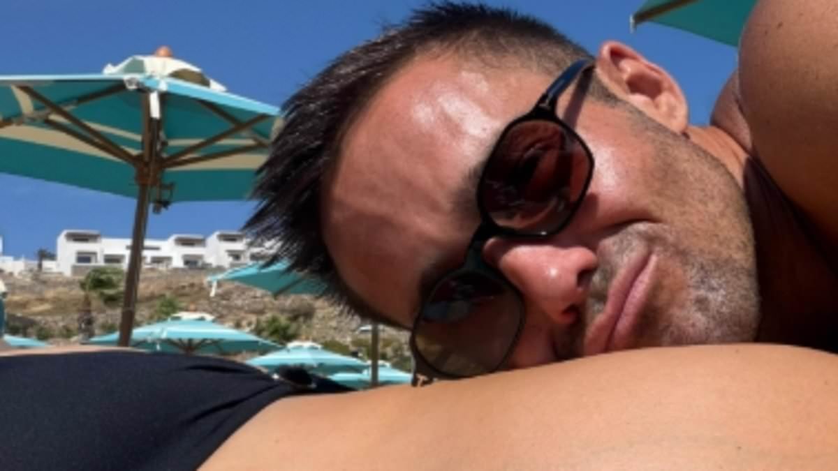 Spencer Matthews kisses pregnant wife Vogue Williams' bikini-clad bump as they pack on the PDA during lavish £600-a-night Mykonos babymoon