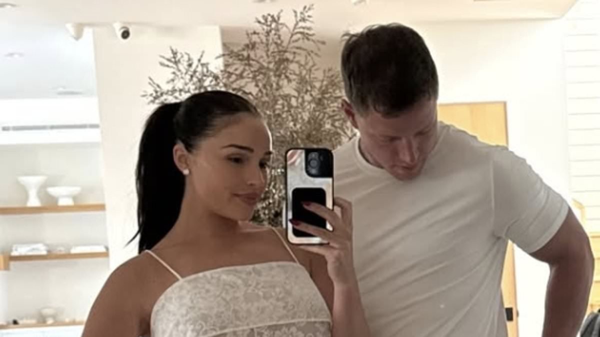 Pregnant Olivia Culpo shows off her baby bump in sheer lace outfit for romantic date night with husband Christian McCaffrey