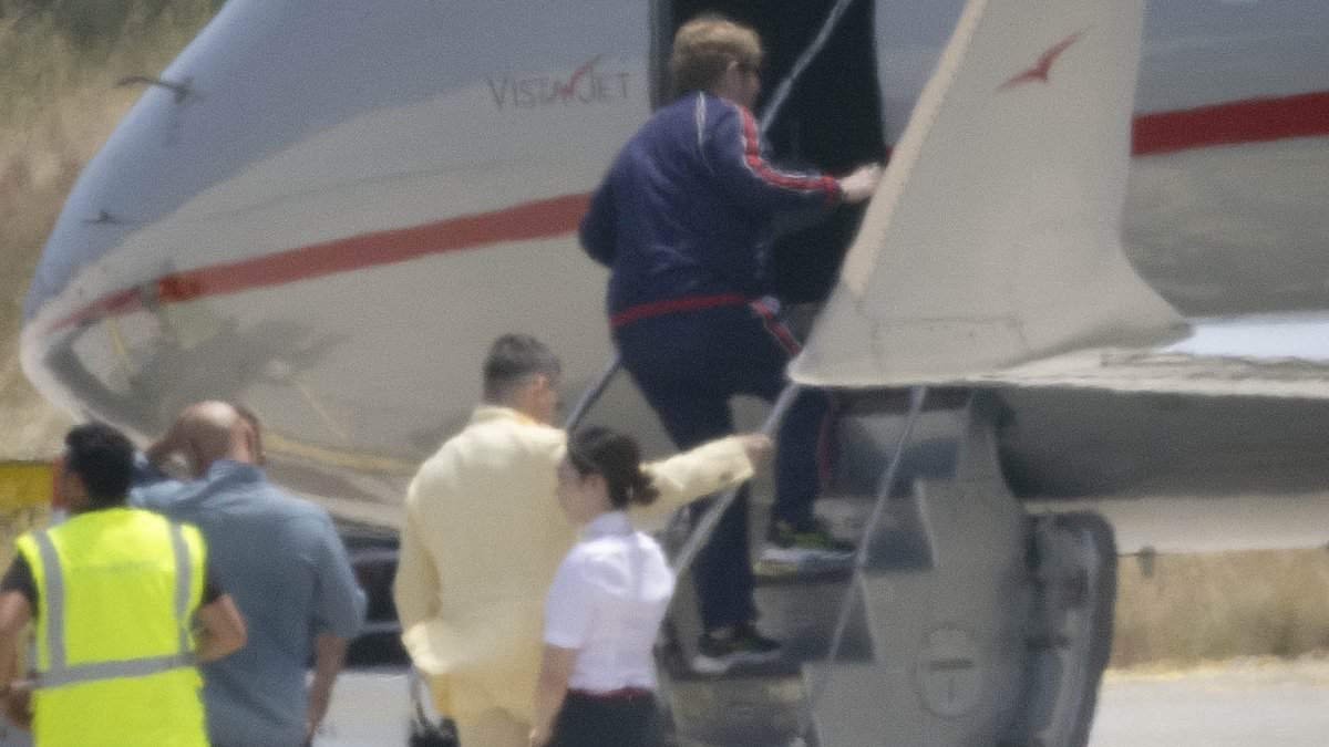 Dua Lipa and Callum Turner's wedding singer Elton John leaves the party early! Star catches a private jet out of Sicily hours after serenading his friends as all the details from the couple's £1.5m weekend are revealed