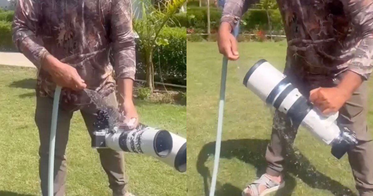 Photographer Hoses Down His Dirty Cameras in Wild Video