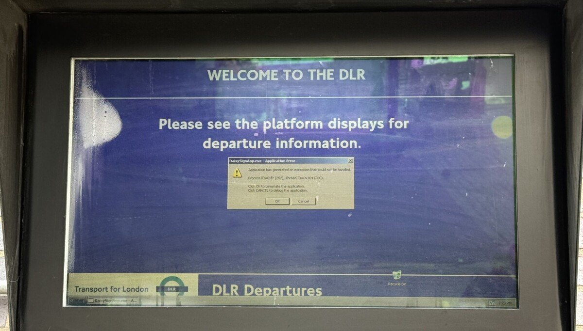 XP-era Windows spotted haunting London's driverless railway