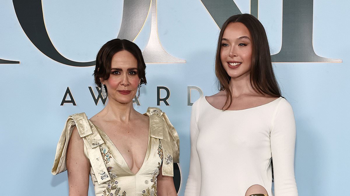 Sarah Paulson, 51, cozies up to Warren Beatty and Annette Bening's daughter, 25, at Tonys... but there's no sign of long-term partner Holland Taylor, 83
