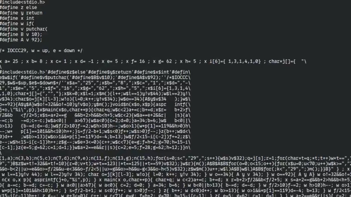 Pong game recompiles its own source code every frame — winning entry at IOCCC29 was generated by a custom compiler