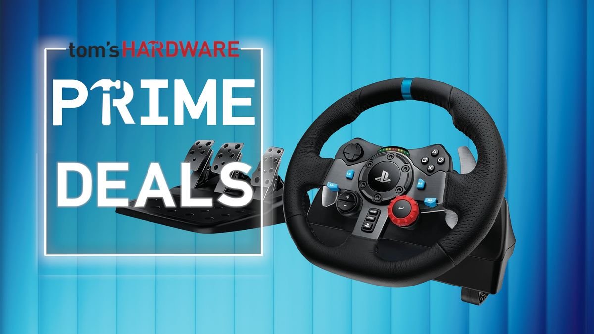 The Logitech G29 racing wheel and pedal set with real force feedback is on a deep 40% discount for Prime Day — get a racing sim setup for just $180