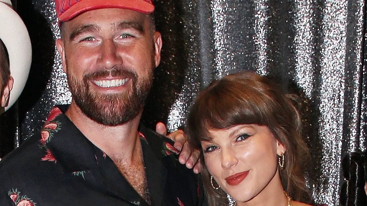 Taylor Swift sizzles in red velvet dress as she and Travis Kelce make surprise appearance at Maya Rudolph's Broadway show… ahead of their NYC nuptials