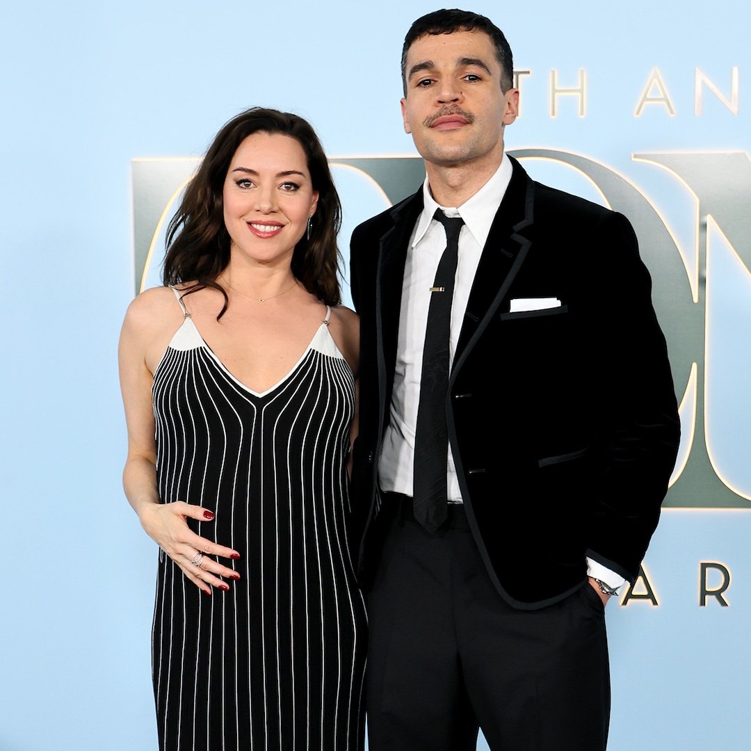 Aubrey Plaza, Christopher Abbott Make Red Carpet Debut at Tony Awards